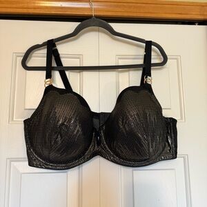 Cacique Black Foil Lightly Lined Balconette Bra